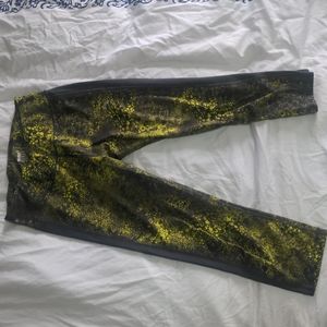 Puma Ankle Length Neon Yellow/Grey Leggings, Women's XS